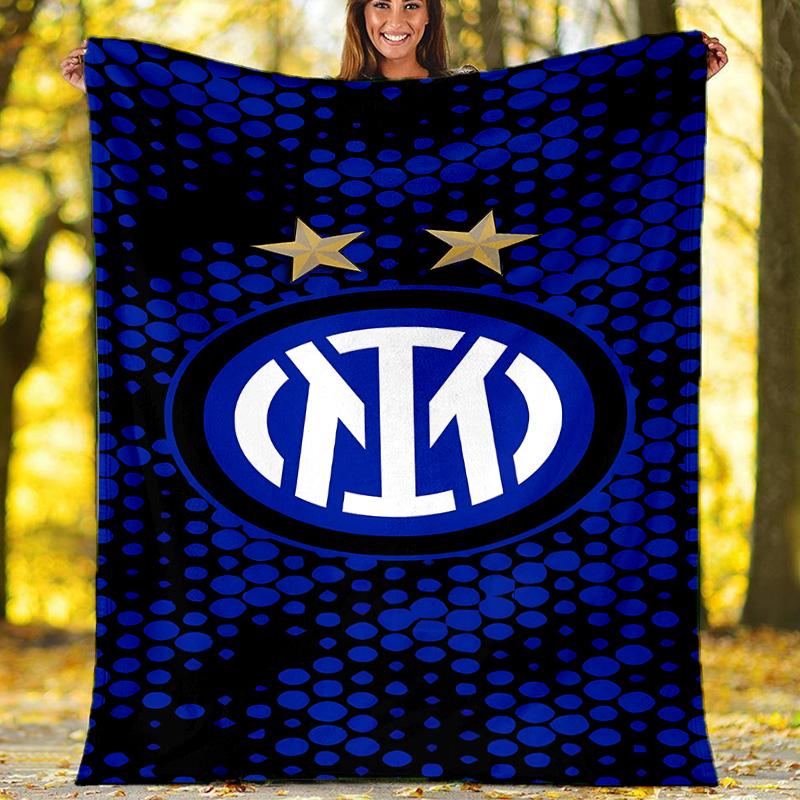 Inter Milan logo1 printed throw blanket—lightweight,soft,warm;versatile blanket for all seasons—perfect as &air-conditioning throw,nap blanket