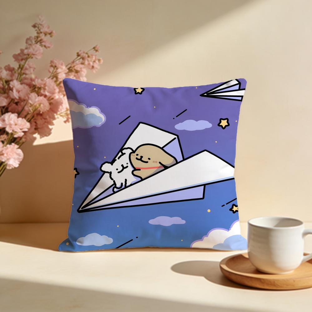 Hot LLine Puppier Cushion Cover Stylish Washable Pillow Cover Ideal for Couch Bedroom Car Decoration