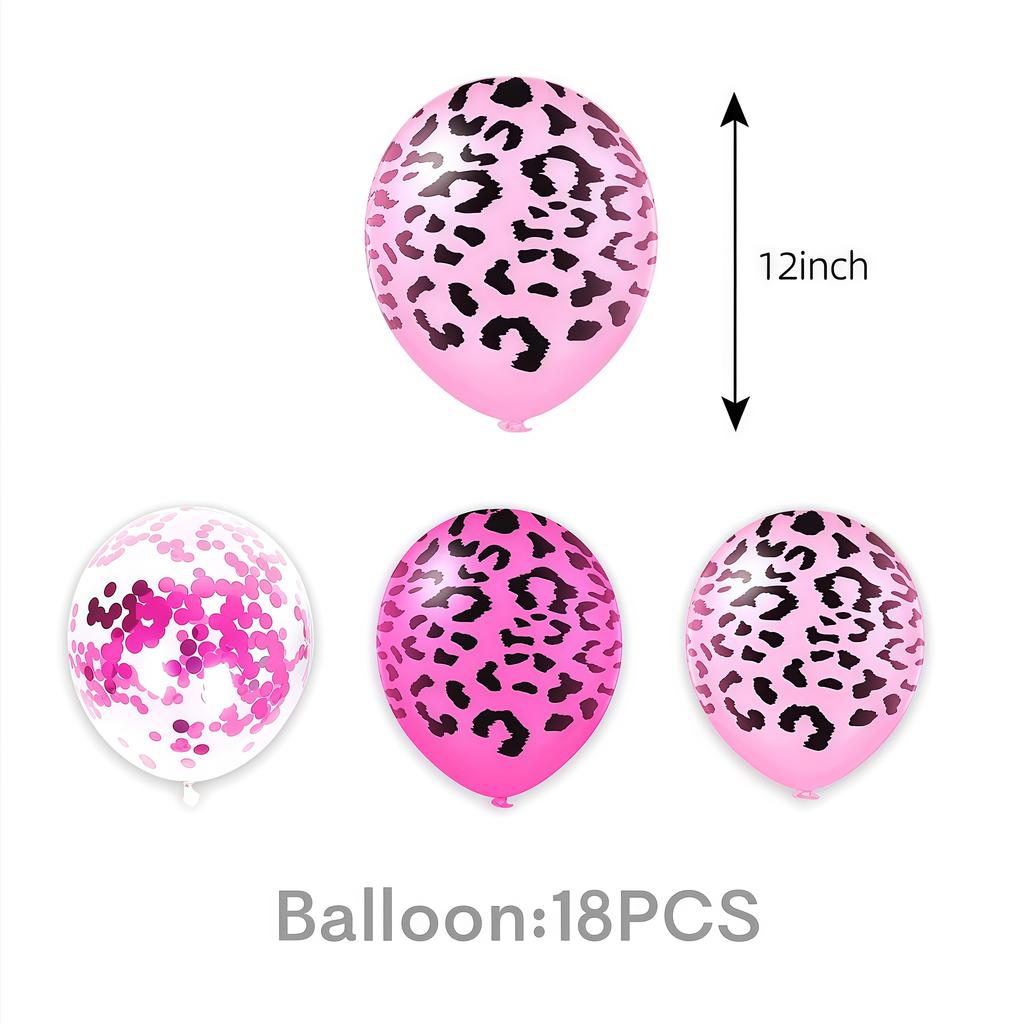 Pink Leopard Birthday Party Decoration Animal Leopard Theme Tableware Cup Plate Banner Balloons Birthday Party Supplies Gifts