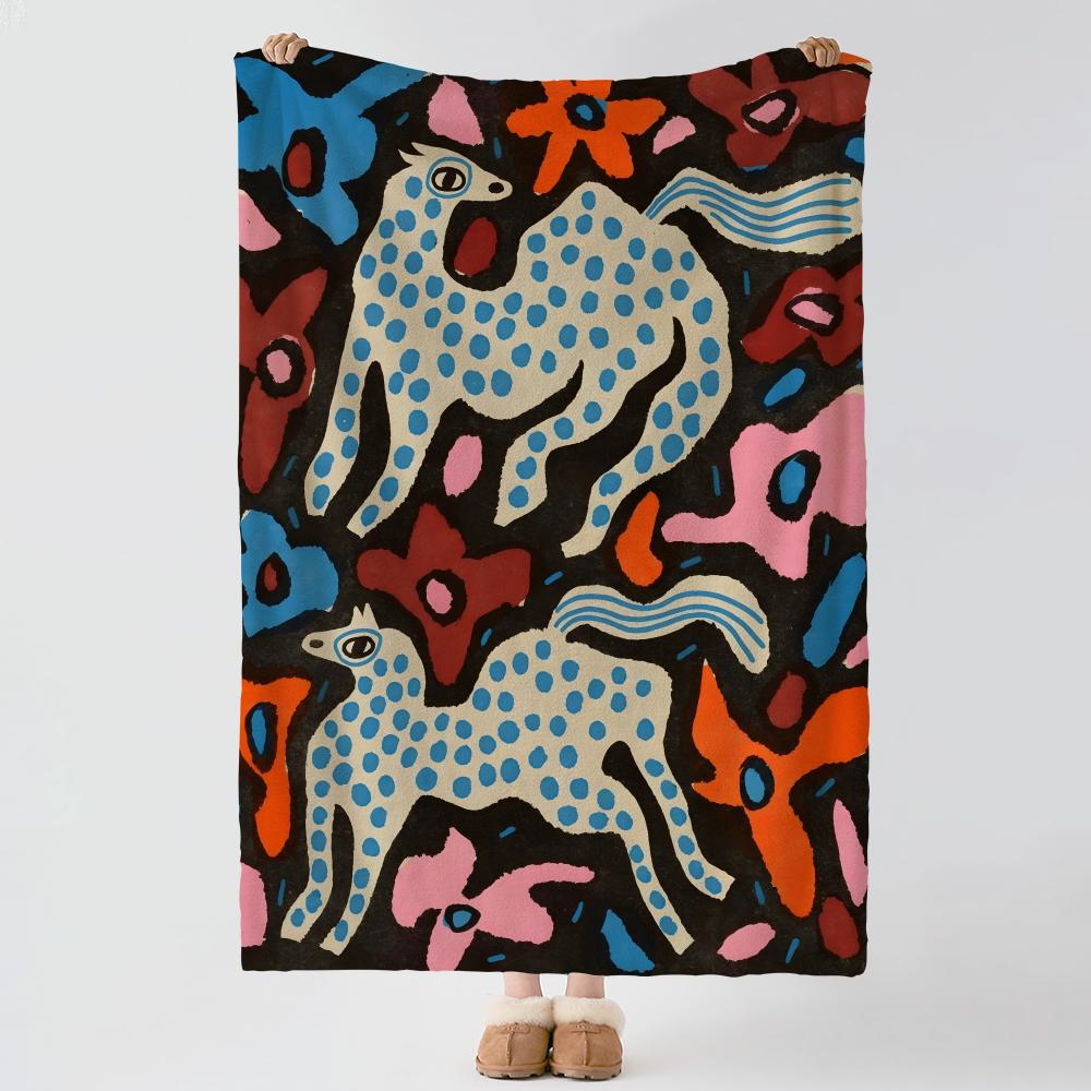 Art nnikoenikoeniko Throw Soft Warm Flannel Blanket Multiuse Throw for Bed Sofa Office Air Conditioning Nap Blanket