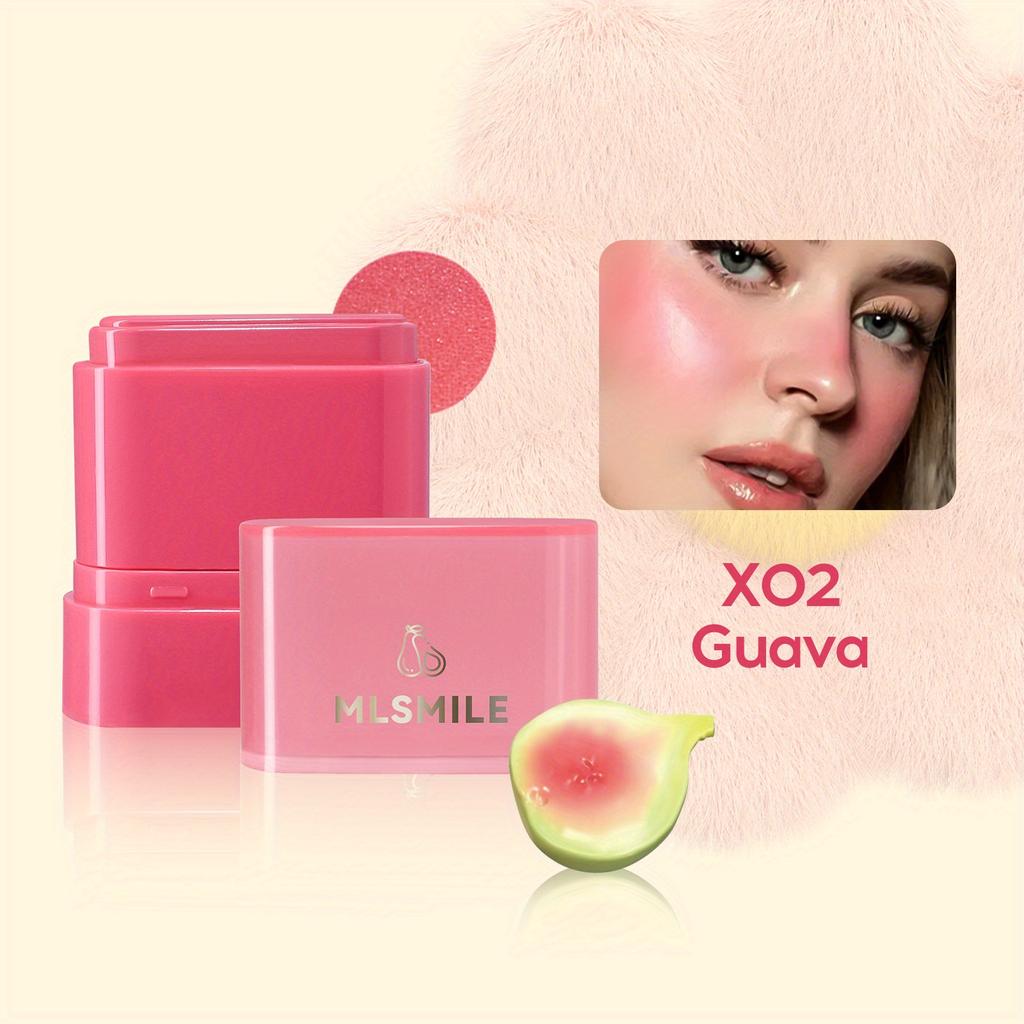 Flat Tube Fruit Blush Stick Two-in-one Lipstick, Easy To Apply Color and Highlight, Contour and Rouge, Convenient and Easy To Carry
