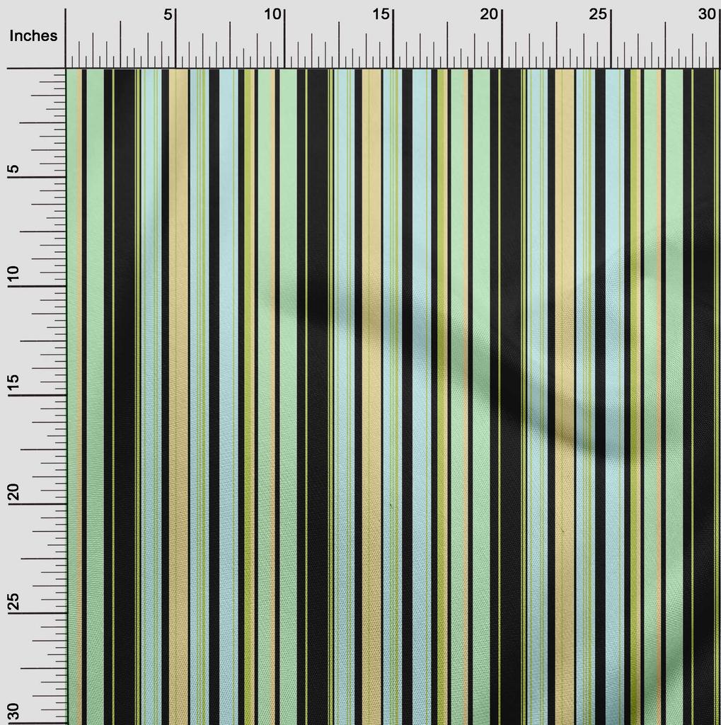 oneOone Cotton Flex Fabric Multicolor Stripe Print Fabric BTY 40 Inch Wide