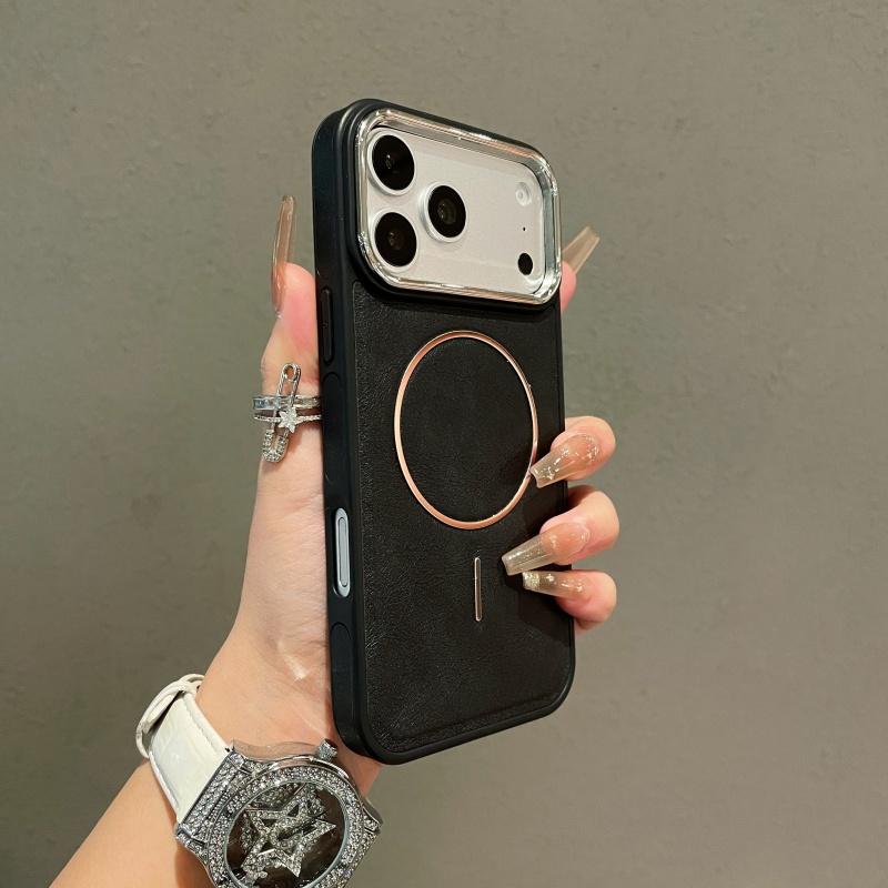 Деловой кожаный чехол-защита Defender For Magsafe для iPhone 17 16 15 14 13 12 Pro Max, с поддержкой беспроводной зарядки, магнитный, прочный бампер