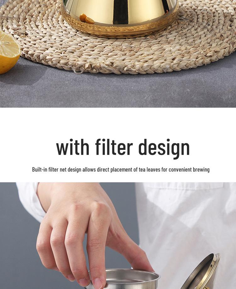 Stainless Steel European-Style Non-Magnetic Kettle Teapot with Filter – Universal for Household, Hotel, and Induction Cookers.