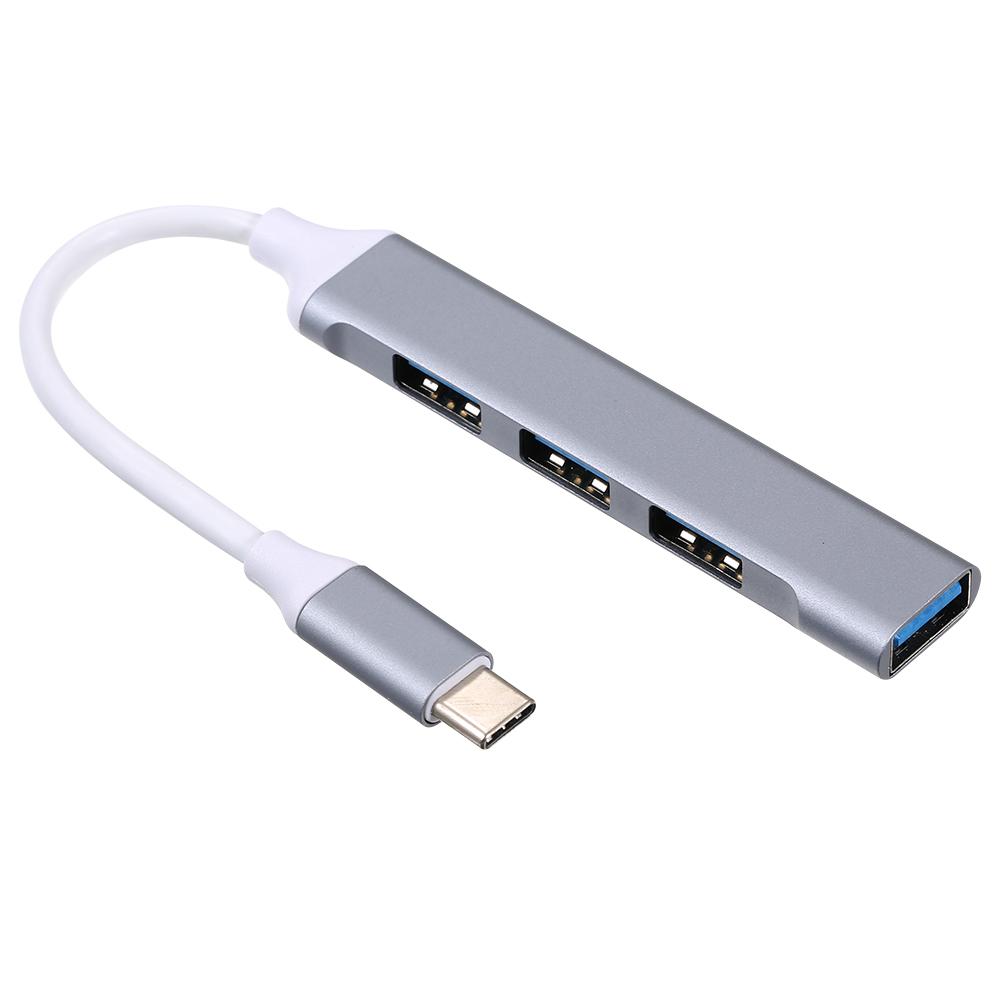 Концентратор Type-C Адаптер типа C «папа-гнездо» USB Концентратор 4-в-1 из алюминиевого сплава с портами USB2.0/USB3.0