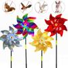 Reflective Pinwheels with Stakes Bird Repellent Wind Spinner Scare Birds Animals Away
