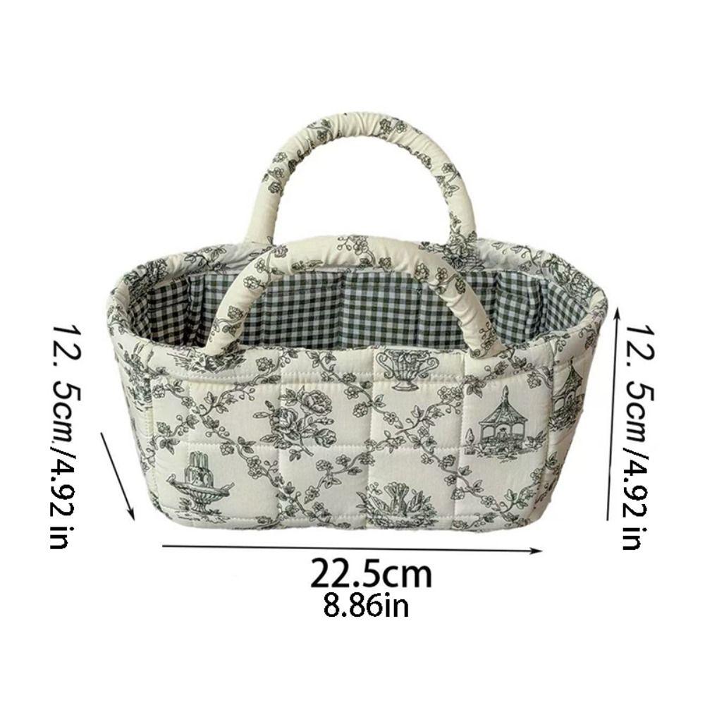 Large Capacity Laundry Storage Basket Hand-held Floral Organizers Basket Desktop Storage