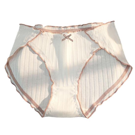 Cotton Briefs Breathable Ruffle Bowknot Decor Panties Women Accessory