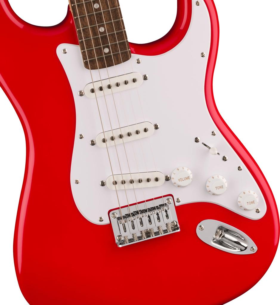 Fender Squier by Fender Squier Electric Guitar Squier Laurel White Torino Red Soft Case Included Sonic™ Stratocaster® HT, Fingerboard, Pickguard,