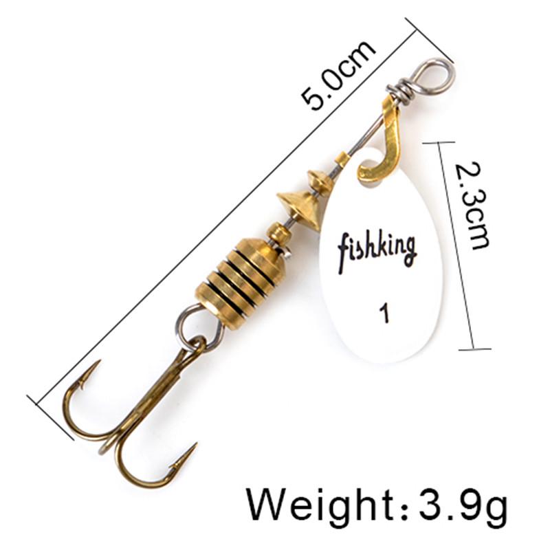 FISH KING Spinner Bait 3,9 г, 4,6 г, 7,4 г, 10,8 г, 15 г, приманки для ложки, металлические приманки для щуки с тройными крючками, искусственная приманка для окуня, рыболовная приманка