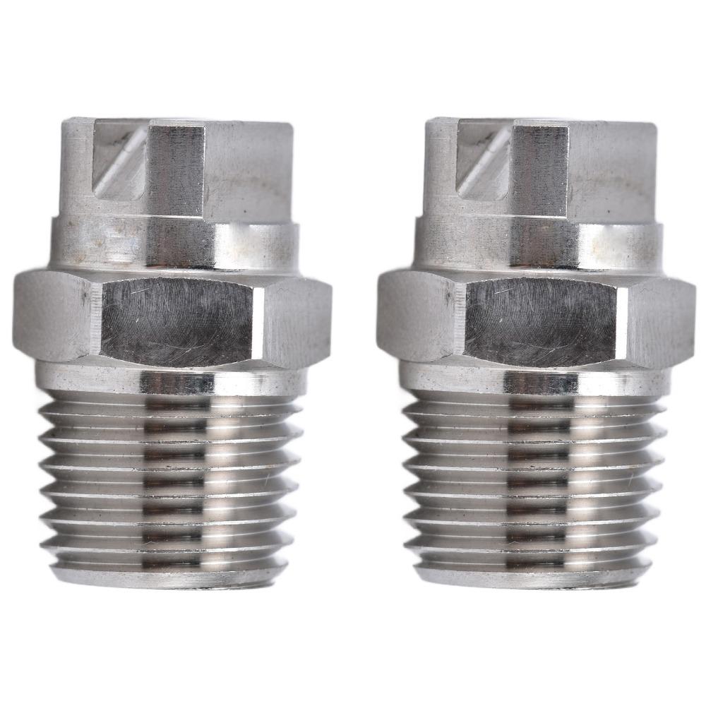 2pcs Stainless Steel Stainless Steel Sprayer 65 Degree Wide Coverage Sprayer Fan Nozzle Rain Test