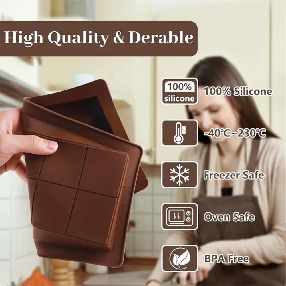 Дубайская форма для шоколада Силиконовая форма для шоколада, глубокая прямоугольная, большая плитка с начинкой