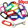 5-50Pcs Multicolor Keychain Key ID Label Tags Luggage ID Tags Hotel Number Classification Card Key Rings Keychain random colors