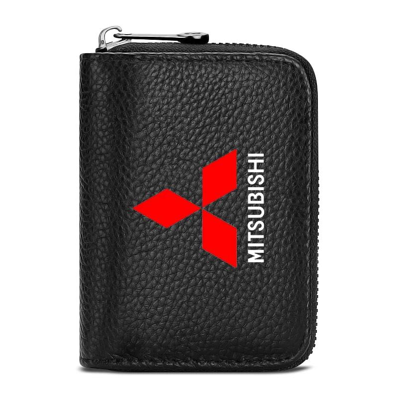 cxbkdv1 Genuine Leather Car Driver's License, ID Card, Bank Card Wallet For Mitsubishi Lancer Ralliart 10 3 9 EX Outlander 3 ASX L200