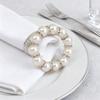 Элегантное жемчужное кольцо для салфеток ручной работы из бисера, эластичный дизайн для свадебного банкета, домашнего декора с декоративными бусинами из белого жемчуга