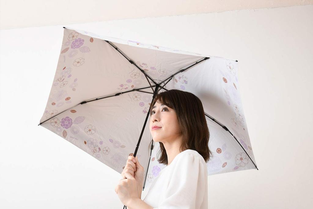 Sanrio Flower Folding Hello 90cm Diameter X 55cm Length 5cm Diameter X 24cm Length Suitable for Rain or Shine Umbrella, 5-Rib, Kitty, FU-555, Size