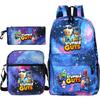 New Stumble Guys Game Merchandise Printed Student Backpack Three-piece Set Boys and Girls School Bag Set