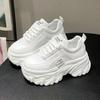Fashion White Black Chunky Sneakers Women's Spring Autumn Thick Bottom Dad Shoes Women Fashion PU Leather Women's Casual Sneakers Ladies