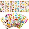 6-24pcs Cartoon Animal Styles Bubble Stickers 3D Cartoon Creative Self-adhesive Graffiti Stickers Student Reward Stickers