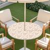 Outdoor Round Table Cover With Umbrella Hole Elastic Hem Waterproof Dustproof Patio Garden Tablecloth Caf Style Decor