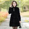 Mink Coat Mother's Autumn and Winter Clothing Mink Velvet Foreign Style Middle-aged and Elderly Women's Imitation Fur Coat Medium Length Noble Style