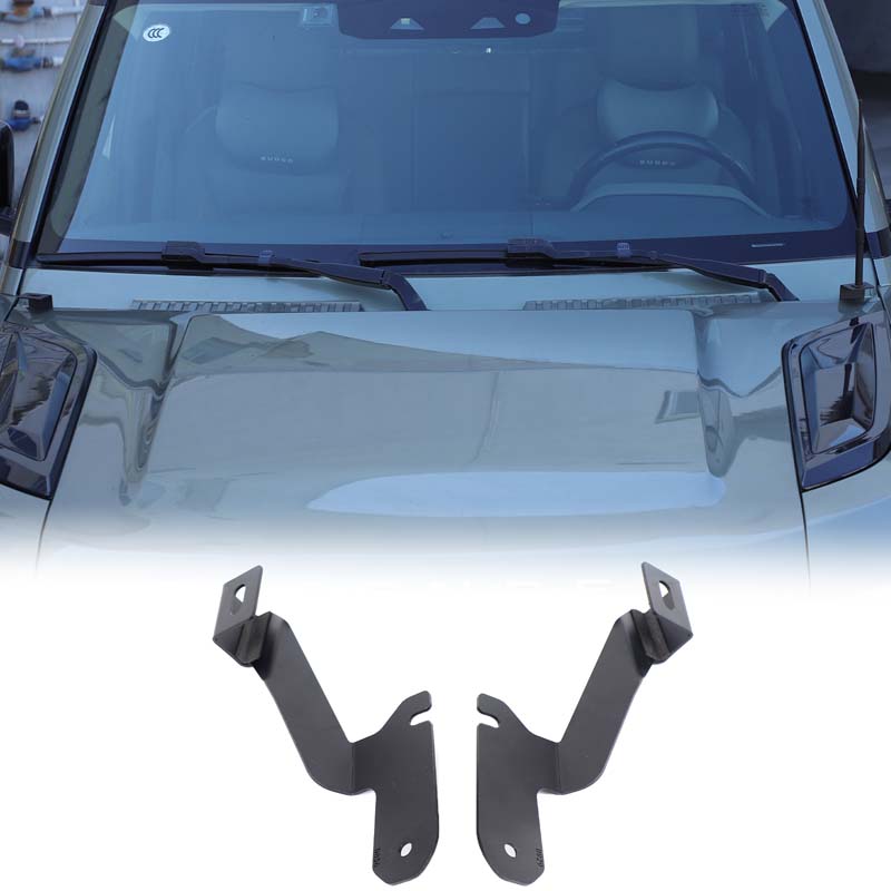 Для Land Rover Defender 90 110 130 2020 2021 2022 - 2025 Внедорожный кронштейн-крепление для светодиодной световой балки на стойку А и капот Аксессуар
