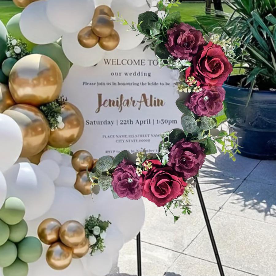 2 шт. Уличные Имитация Розы Многоцветные Цветы для Спинки Стула Арка Угловой Цветок