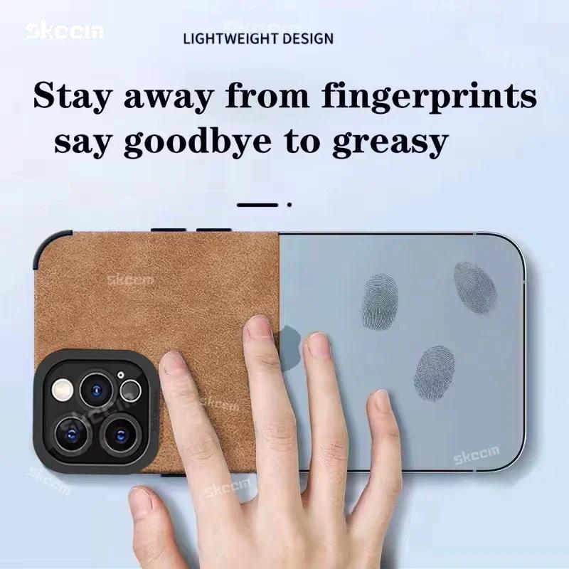 Модный чехол для iPhone 16 15 14 13 12 11 Pro Max X XS XR 8 7 Plus Mini Мех Кожа Полная защита объектива Чехлы Крышка