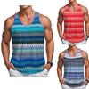 Men's Summer Thin Fitness Vest Striped Hollow Casual Loose Vest