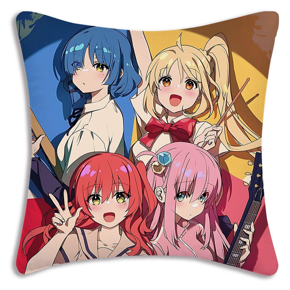 Аниме B-Bocchi the Rocks Наволочки Мультяшная Декоративная Подушка для Дивана Домашняя Двусторонняя Печать Короткий Плюш Милая Наволочка