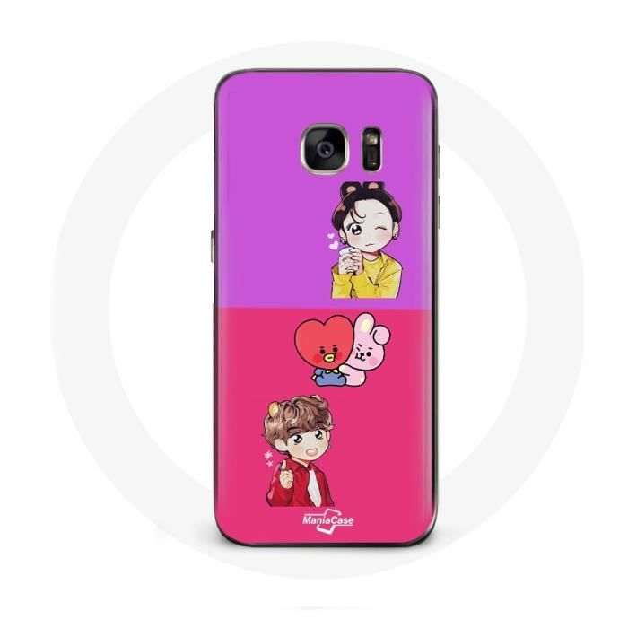Coque pour Samsung Galaxy S6 BTS Bangtan BT21 Tata V Chimmy Jimin