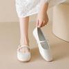 Weiwei Girl 8658-2 French Bow Mary Jane Shoes Women's Flat Bottom One Word with Light Mouth Single Shoes with Skirt
