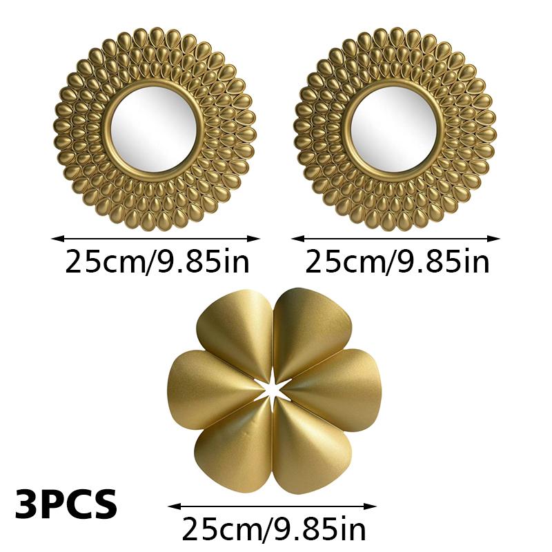 1PC/3PC Nordic Home Подвесные Зеркальные Наборы Круглые Квадратные Настенные Зеркала Наборы Золотое Подвесное Зеркало Винтаж