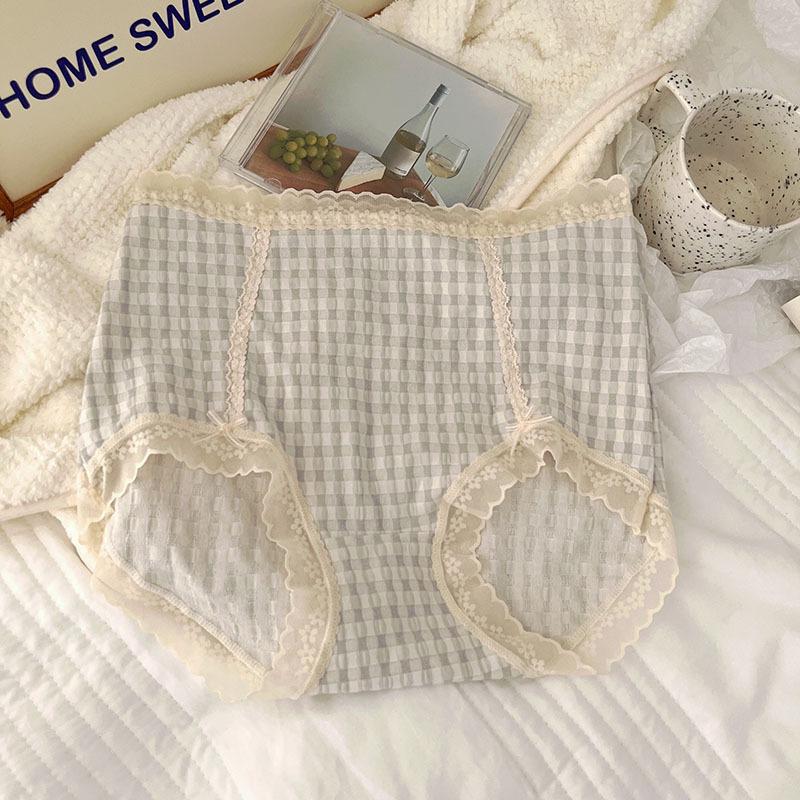 Трусики-треугольники с высокой посадкой вафельной текстуры большого размера, милые, дышащие и облегающие бедра женские трусики