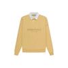 Essentials SS23 Вафельная рубашка-поло с длинными рукавами и логотипом регби, мужские топы светло-тосканского цвета FOG-SS23-057