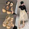 Большие сандалии-клинья для женщин на лето 2025 года Новые уличные сандалии Женская обувь Большой размер Обувь на платформе