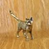 Retro Brass Little Cat Statue Creative Interesting Mini Long-Tailed Cat Tabletop Ornament Miniature Home Decor Tea Pet Crafts
