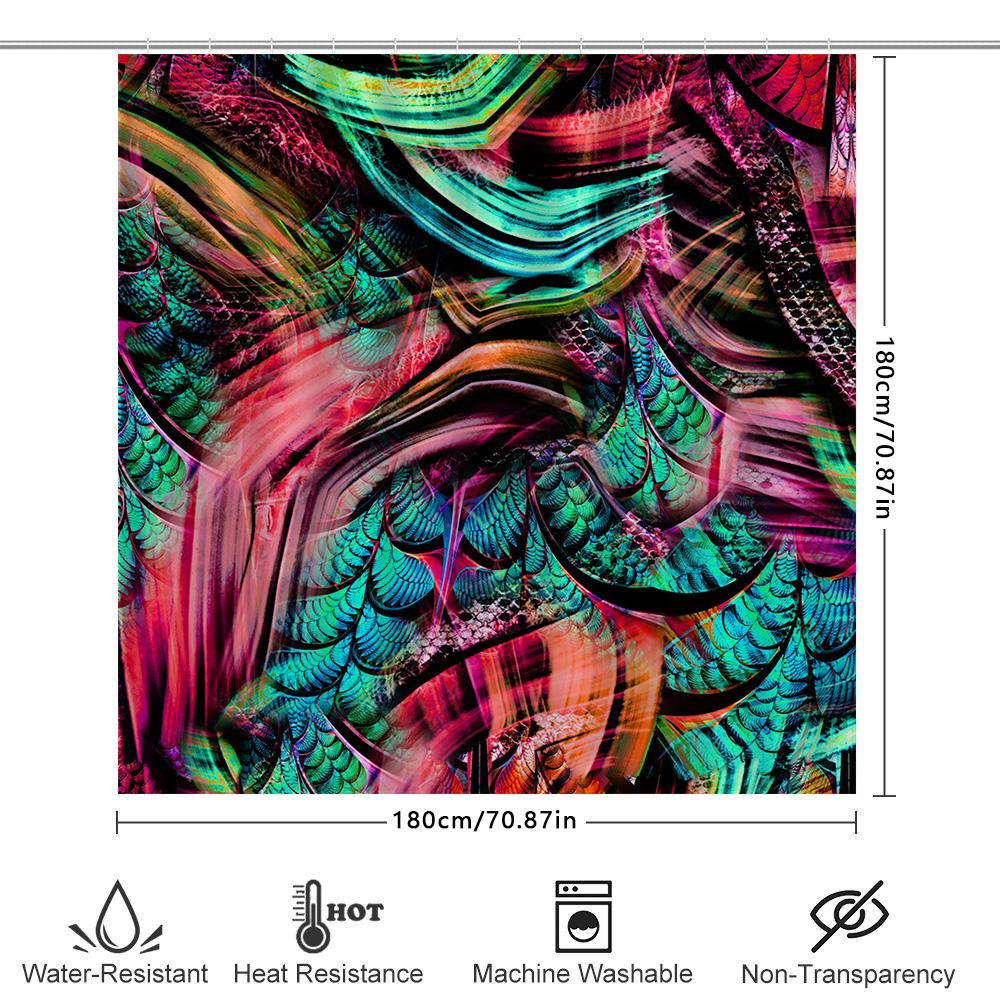 Абстрактная красочная шторка для ванной, идеально подходящая для создания спа-атмосферы в вашем интерьере ванной комнаты