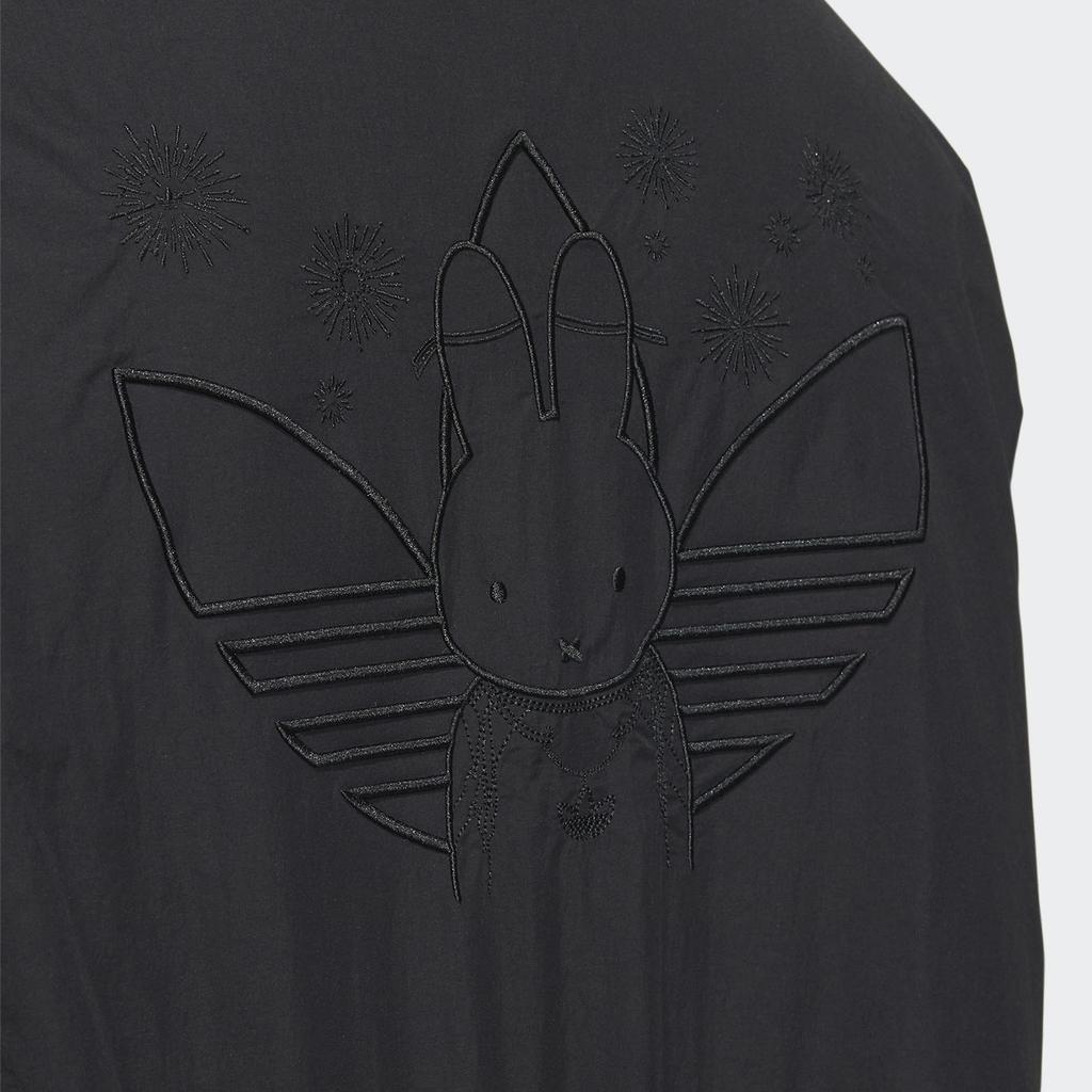adidas Originals x Miffy Trefoil Logo Хлопковая спортивная одежда с воротником-стойкой Женская спортивная одежда черного цвета IM1702
