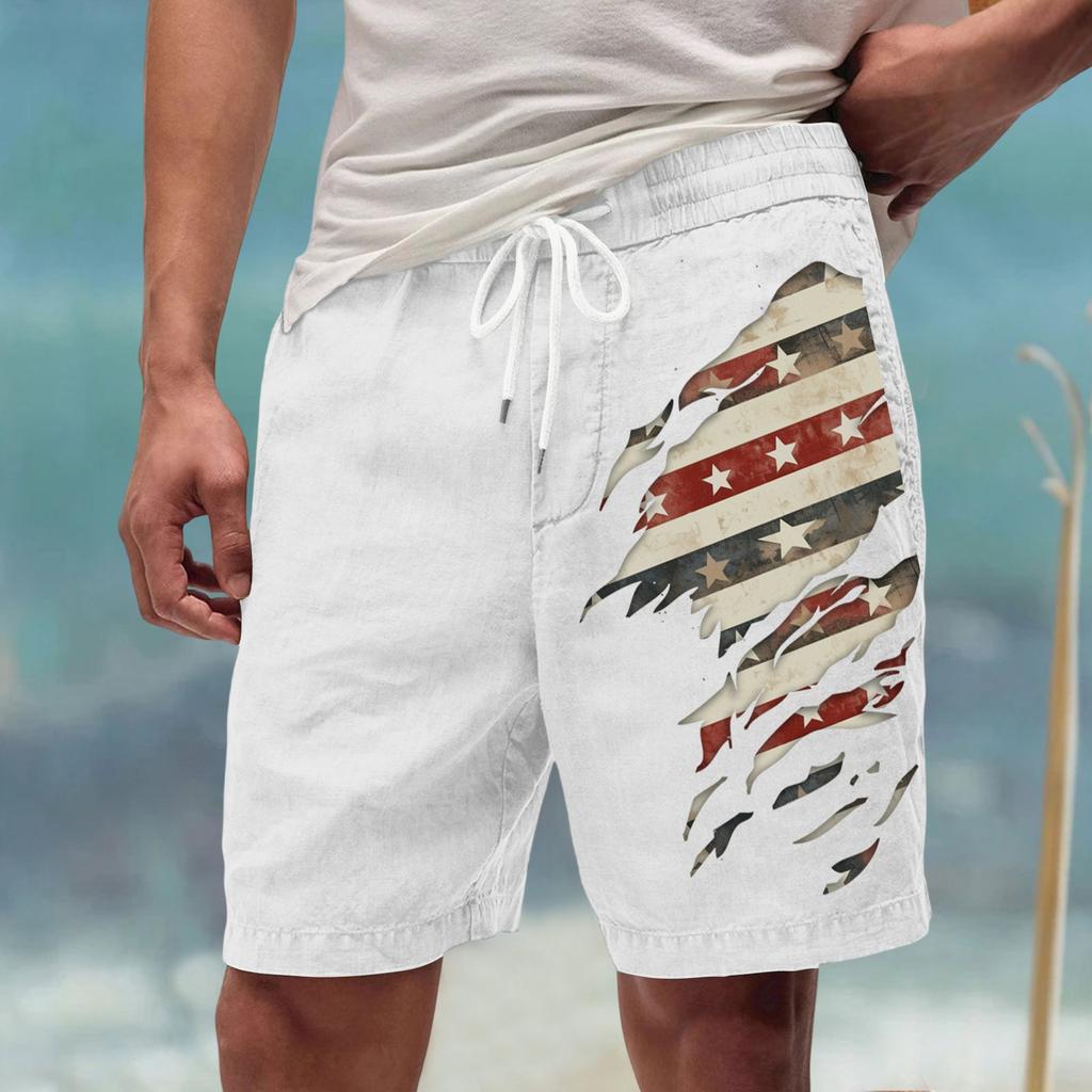 Мужские летние большие повседневные свободные спортивные брюки пляжные шорты