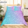 Цветной блестящий пододеяльник, комплект, девчачий розовый, пастельный, современный, для девочек, женское одеяло, двойной, королевский, полиэстер, одеяло