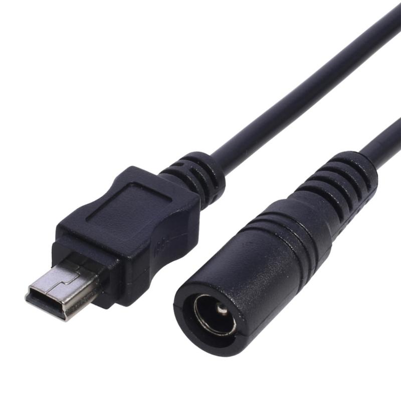 Разъем питания DC 5.5x2.1мм гнездо на Mini USB штекер удлинительный кабель для зарядки адаптер (5,5x2,1 мм к Mini USB)