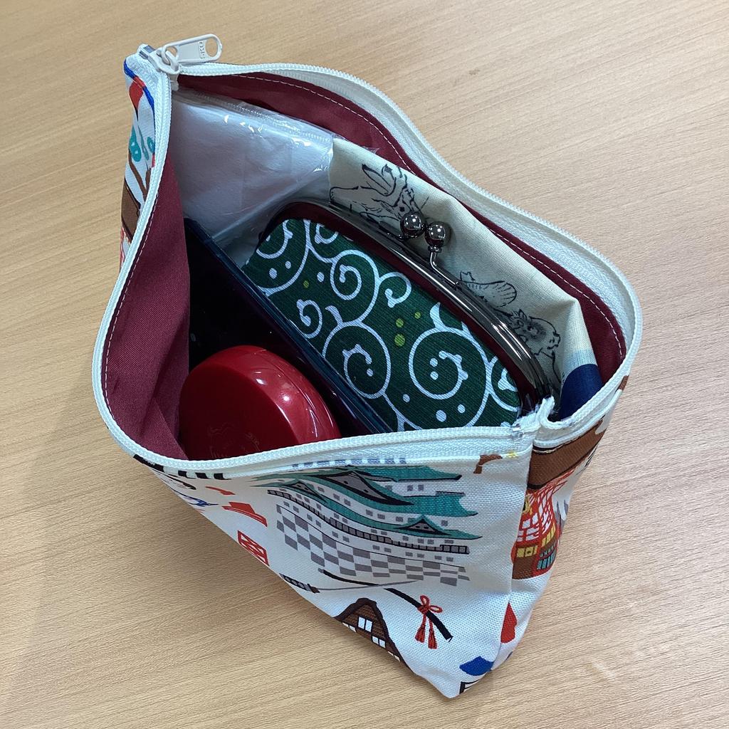 Кёсуке Мелкий предмет Слегка x 23 x Зарубежный Привет Белый Сделано в Японии Кошелек, Держатель, Большой, 13.5 1.5см, Мт. Фудзи, Асакуса, Киото, Хлопок, Сувенир,