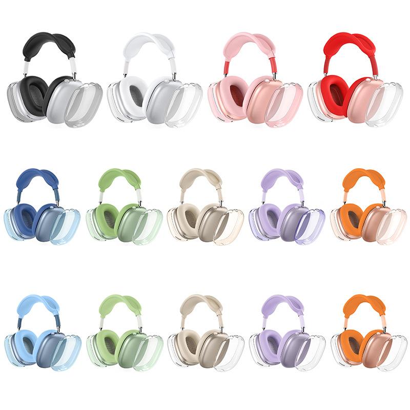 Защитный набор 4-в-1 для AirPods Max 1/2 - Прозрачные амбушюры + Силиконовое оголовье и амбушюры