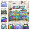 Three-Piece 3D Quilt Cover Plant Gradual Change Scale Brush Kit Bedding