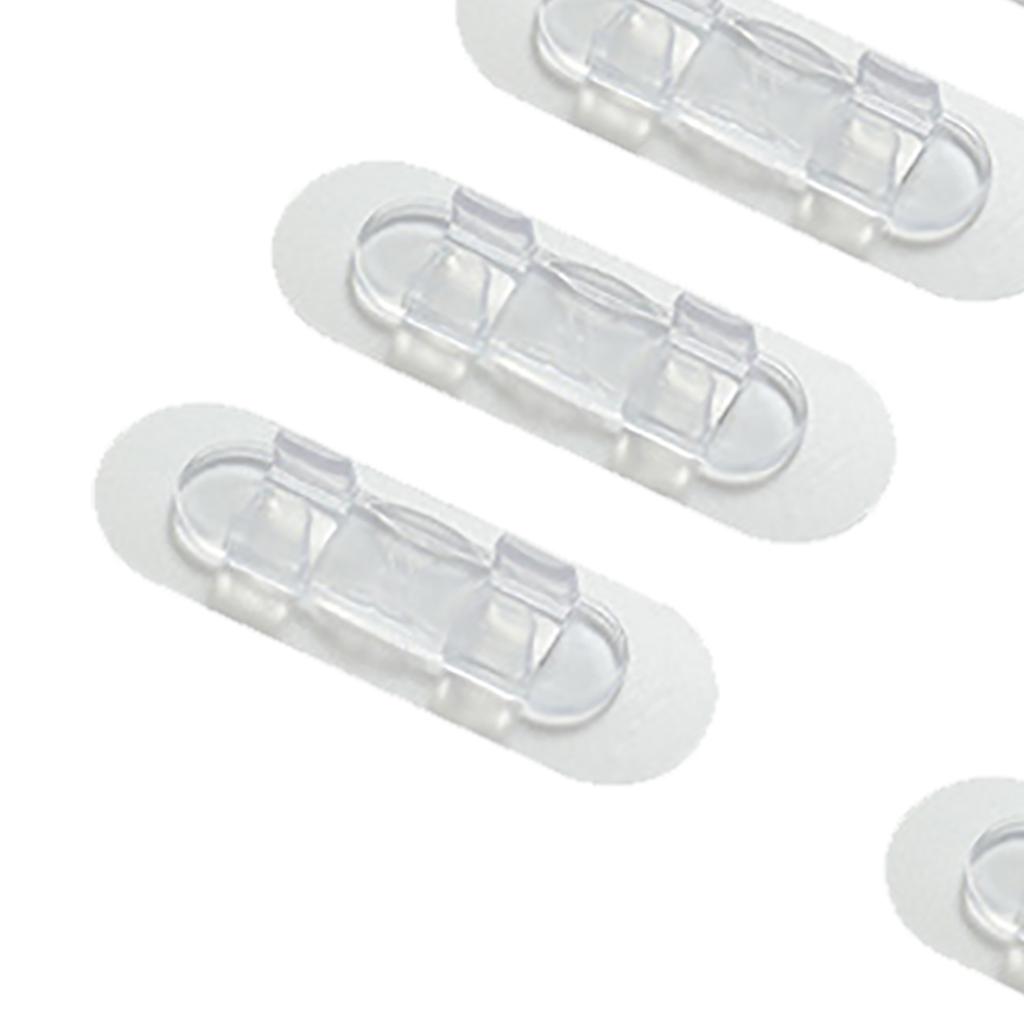 10pcs Adhesive Cable Clips Firm Secure Wall Wire Holders Cord Organizer for Home Office Workbench S