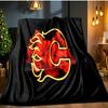 Calgary Flames Flannel Blanket, Use for Birthday/Holiday Gift, Soft Blanket for Sofa/Bed/Camping/Office/Tourism Use,All Seasons