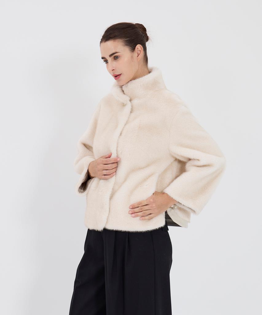 Noise Stand Collar Fur Jacket Kh3Fw02Aj