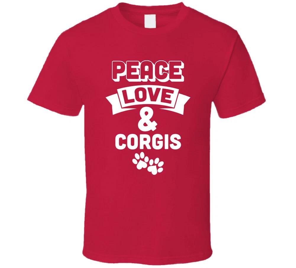 Peace Love And Corgis Funny Dog Pup Gift T Shirt