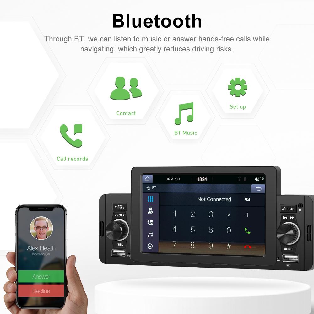 Автомобильный радиоприемник 1 Din Универсальный CarPlay Android Авто Мультимедийный плеер Bluetooth MirrorLink FM-приемник